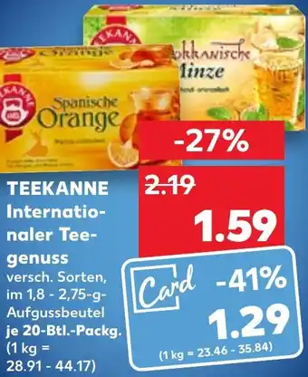 Kaufland TEEKANNE Internationaler Teegenuss 20 Btl. Packg. Angebot