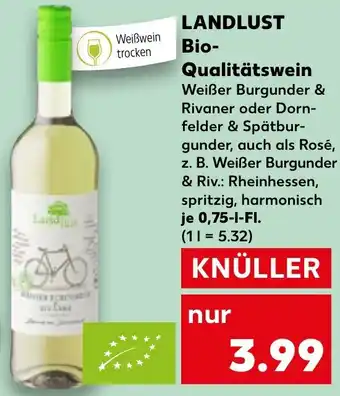 Kaufland LANDLUST Bio Qualitätswein 0,75 L-Fl. Angebot