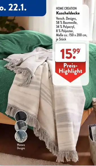 Aldi Süd HOME CREATION Kuscheldecke Angebot