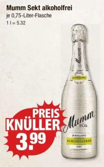 V Markt Mumm Sekt alkoholfrei je 0,75-Liter-Flasche Angebot