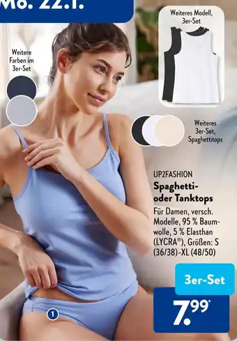 Aldi Süd UP2FASHION Spaghetti oder Tanktops 3er-Set Angebot