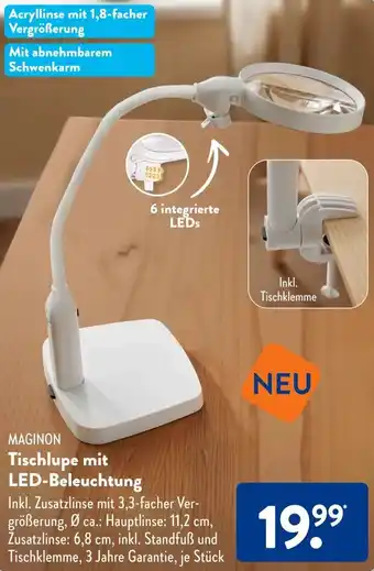 Aldi Süd MAGINON Tischlupe mit LED-Beleuchtung Angebot