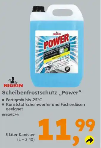 Globus Baumarkt NIGRIN Scheibenfrostschutz ,,Power" 5L Angebot