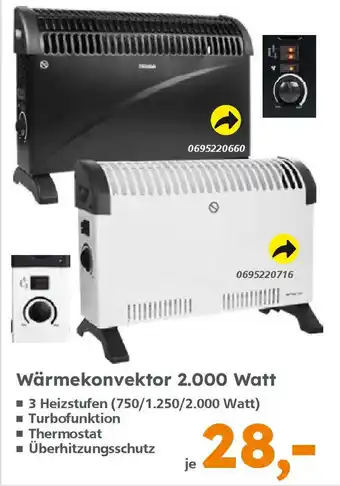 Globus Baumarkt Wärmekonvektor 2.000 Watt Angebot