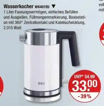 V Markt GRAEF Wasserkocher WK401 EU Angebot