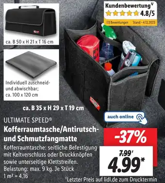 Lidl ULTIMATE SPEED Kofferraumtasche/Antirutsch-und Schmutzfangmatte Angebot