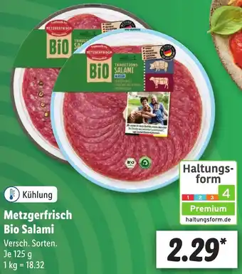 Lidl Metzgerfrisch Bio Salami 125 g Angebot