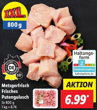 Lidl Metzgerfrisch Frisches Putengulasch 800 g Angebot