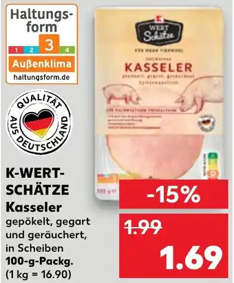 Kaufland K-WERTSCHÄTZE Kasseler 100 g Packg. Angebot