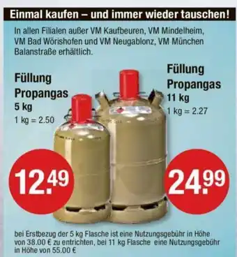 V Markt Füllung Propangas 5 kg Angebot