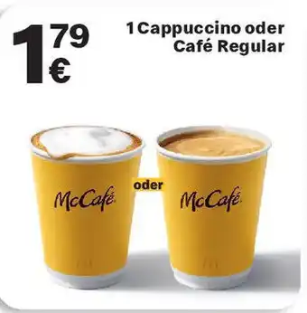 McDonald’s 1 Cappuccino oder Café Regular Angebot