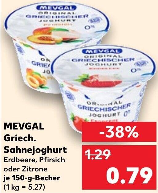 MEVGAL Griech. Sahnejoghurt 150 g Becher Angebot bei Kaufland
