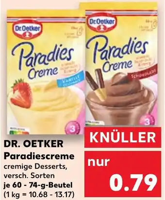 Kaufland DR. OETKER Paradiescreme 60-74 g Beutel Angebot