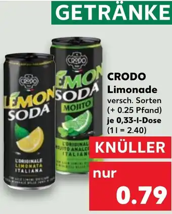 Kaufland CRODO Limonade 0,33 L Dose Angebot