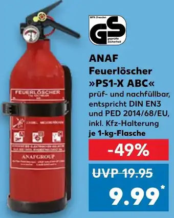 Kaufland ANAF Feuerlöscher PS1-X ABC 1 kg Flasche Angebot