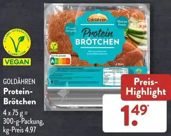 Aldi Süd GOLDÄHREN Protein Brötchen 300 g Packung Angebot