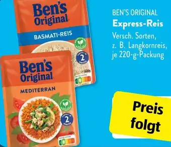 Aldi Süd BEN'S ORIGINAL Express-Reis 220 g Packung Angebot