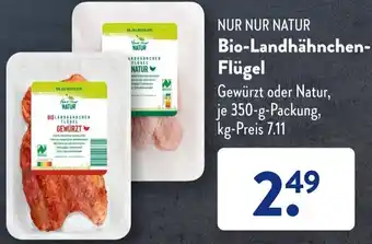 Aldi Süd NUR NUR NATUR Bio-Landhähnchen Flügel 350 g Packung Angebot