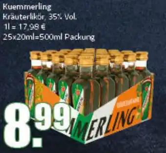 Ihr Frischmarkt Kuemmerling Kräuterlikör, 35% Vol. 25x20ml Angebot