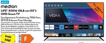 Aldi Süd medion LIFE X15516 138,8-cm-(55") UHD-Smart-TV Angebot