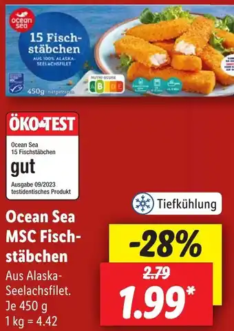 Lidl Ocean Sea MSC Fischstäbchen 450 g Angebot