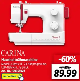 Lidl CARINA Haushaltnähmaschine Angebot