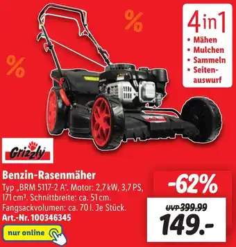 Lidl Grizzly Benzin-Rasenmäher ,,BRM 5117-2 A“ Angebot