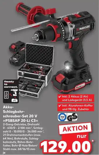 Kaufland PARKSIDE Akku Schlagbohrschrauber-Set 20 V ,,PSBSAP 20-Li C3" Angebot