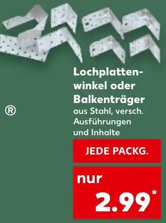 Kaufland PARKSIDE Lochplattenwinkel oder Balkenträger Angebot