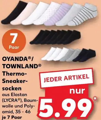 Kaufland OYANDA/ TOWNLAND Thermo Sneakersocken 7 Paar Angebot