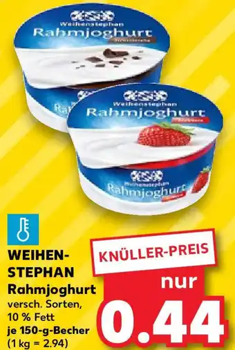 Kaufland Weihenstephan Rahmjoghurt 150 g Becher Angebot