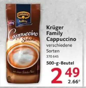 Selgros Krüger Family Cappuccino verschiedene Sorten 500-g-Beutel Angebot