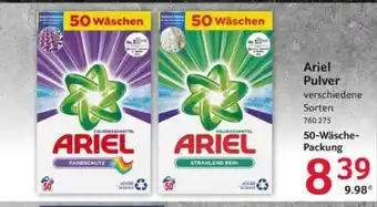 Selgros Ariel Pulver verschiedene Sorten 50-Wäsche-Packung Angebot