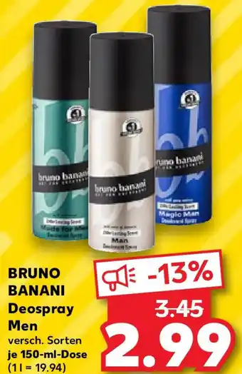 Kaufland BRUNO BANANI Deospray Men 150 ml Dose Angebot