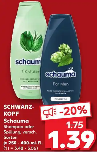 Kaufland SCHWARZKOPF Schauma Shampoo oder Spülung 250-400 ml Fl. Angebot