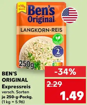 Kaufland BEN'S ORIGINAL Expressreis 250 g Packg. Angebot