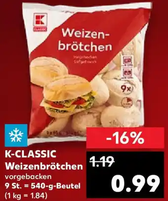 Kaufland K-CLASSIC Weizenbrötchen 540 g Beutel Angebot