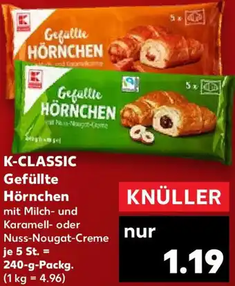 Kaufland K-CLASSIC Gefüllte Hörnchen 240 g Packg. Angebot