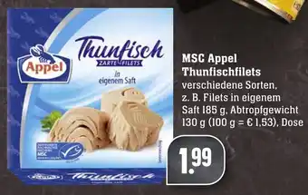 Edeka Neukauf MSC Appel Thunfischfilets 130g Angebot