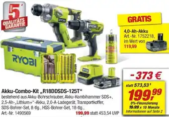 toom Baumarkt RYOBI Akku-Combo-Kit,,R18DDSDS-125T" Angebot