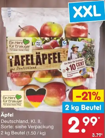 Netto Marken-Discount Äpfel 2 kg Beutel Angebot