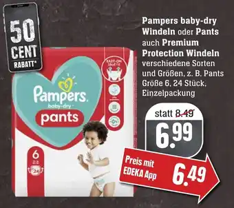 Edeka Neukauf Pampers Baby Dry Windeln oder Pants auch Premium Protection Windeln Angebot