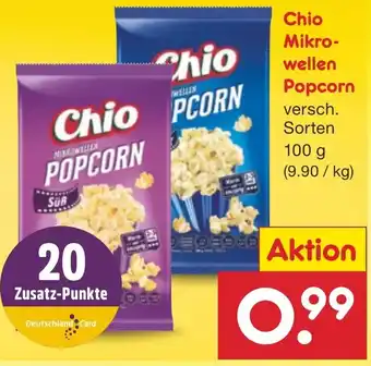 Netto Marken-Discount Chio Mikrowellen Popcorn 100 g Angebot