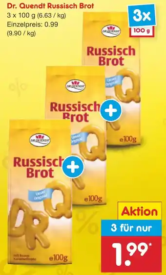 Netto Marken-Discount Dr. Quendt Russisch Brot 3 x 100 g Angebot