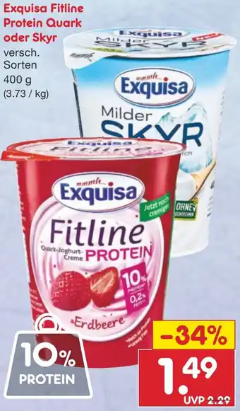 Netto Marken-Discount Exquisa Fitline Protein Quark oder Skyr 400 g Angebot