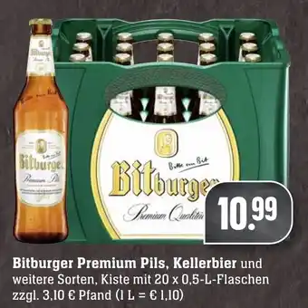 Edeka Neukauf Bitburger Premium Pils, Kellerbier 20x0,5L Angebot