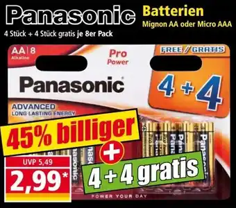 Norma Panasonic Batterien Angebot