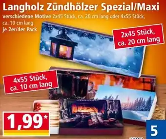 Norma Langholz Zündhölzer Spezial/Maxi 2er/4er Pack Angebot