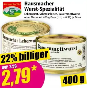 Norma Gutes aus der Eifel Hausmacher Wurst-Spezialität 400 g Dose Angebot