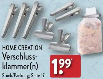 Aldi Nord HOME CREATION Verschlussklammer(n) Angebot